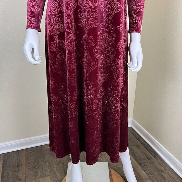 Soft Surroundings Womens Size XS Petite Santiago Embossed Velvet Maxi Dress Boho - Picture 7 of 17